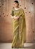 Green Two Tone Multi Embroidery Tissue Silk Saree