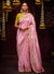 Pink And Yellow Multi Embroidery Kanjivaram Silk Saree