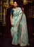 Teal Blue Multi Embroidery Kanjivaram Silk Saree