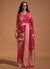 Magenta Pink Golden Zari Brocade Woven Handloom Silk Saree