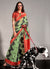 Red And Green Digital Printed Handloom Silk Saree