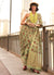 Light Green Floral Printed Silk Saree