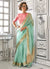 Green And Pink Zari Brocade Handloom Silk Saree