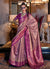 Purple And Pink Handloom Tissue Silk Saree