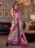 Purple Two Tone Handloom Tissue Silk Saree