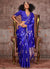 Indigo Blue Golden Handloom Silk Saree