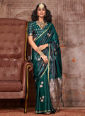 Green Golden Handloom Silk Saree