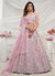 Soft Pink Multi Thread And Sequence Embroidery Wedding Lehenga