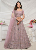 Mauve Purple Multi Embroidery Wedding Style Lehenga Choli