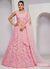 Soft Pink Sequence Embroidery Wedding Style Lehenga