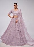 Purple Sequence Embroidery Wedding Lehenga Choli