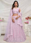 Lilac Purple Sequence Embroidery Wedding Lehenga Choli