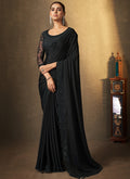 Black Traditional Embroidery Festive Saree