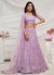 Lavender Sequence And Pearl Embroidery Wedding Lehenga