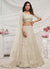 Ivory Sequence And Pearl Embroidery Wedding Lehenga