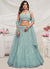 Sky Blue Sequence Embroidery Designer Lehenga Choli For Wedding