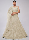 Off White Sequence Embroidery Lehenga Choli For Indian Wedding