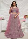 Mauve Purple Multi Embroidery Lehenga Choli For Wedding