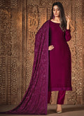 Wine Crystal Stone Work Embellished Salwar Kameez