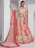 Beige Multi Embroidery Designer Wedding Lehenga Choli
