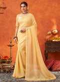 Yellow Embroidery Festive Georgette Saree