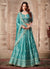 Teal Blue Traditional Embroidery Lehenga Choli And Dupatta