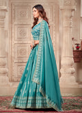 Shop Latest Indian Clothes Collection Of Teal Blue Traditional Embroidery Lehenga Choli And Dupatta Online In Australia, Newzeland, Germany & worldwide free shipping at affordable price order today