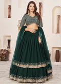 Green Golden Sequence Embroidery Traditional Lehenga Choli