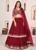 Red Golden Sequence Embroidery Traditional Lehenga Choli