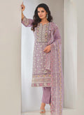 Lavender Embroidery Pakistani Pant Style Suit