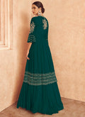 Dark Green Embroidery Jacket Style Traditional Lehenga Choli In USA UK Canada