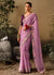 Purple Two Tone Multi Embroidery Wedding Silk Saree