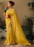 Yellow And Green Multi Embroidery Wedding Silk Saree