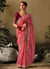 Pink And Maroon Multi Embroidery Wedding Silk Saree