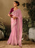 Pink Two Tone Multi Embroidery Wedding Silk Saree