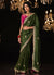 Olive And Pink Reshamkari Embroidery Fancy Silk Saree