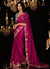 Magenta And Turquoise Reshamkari Embroidery Fancy Silk Saree