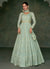 Sea Green Lucknowi Embroidery Wedding Anarkali Gown