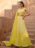 Yellow Ombré Traditional Embroidery Festive Lehenga Choli