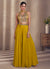 Mustard Yellow Designer Embroidered Co-Ord Palazzo Set