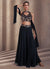 Black Sequence Designer Embroidered Co-Ord Palazzo Set