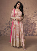 Blush Pink Embroidered Slit Style Anarkali Suit