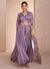 Purple Sequence Embroidery Cape Style Palazzo