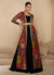 Black And Red Embroidered Jacket Style Anarkali Gown