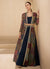 Black Multicoloured Embroidered Jacket Style Anarkali Gown