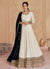 Ivory and Black Traditional Wedding Anarkali Gown Dress