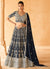 Navy Blue Traditional Embroidery Bridal Lehenga Choli