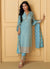 Sky Blue Traditional Embroidery Silk Salwar Kameez Suit