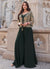 Green Embroidered Jacket Style Designer Palazzo Suit