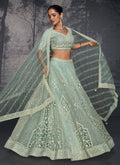 Mint Green Traditional Embroidered Bridal Lehenga Choli